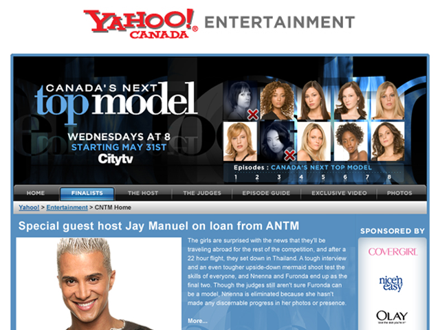 Yahoo! Canada – Canada’s Next Top Model