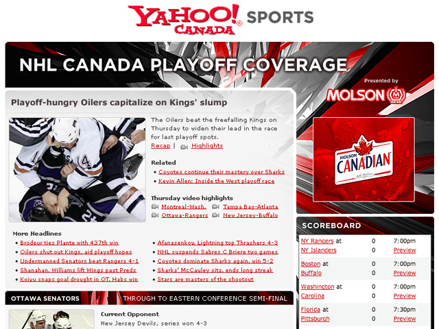 Yahoo! Canada – NHL Playoffs